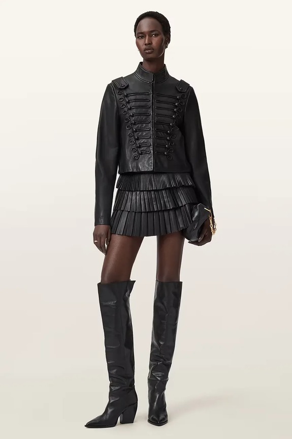 Îmbrăcăminte AllSaints geacă de piele W075LD negru
