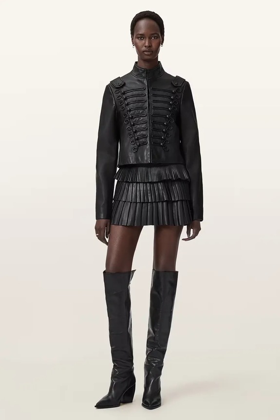 AllSaints geacă de piele W075LD negru