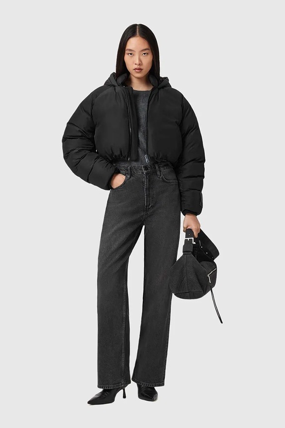 Μπουφάν AllSaints W078OD μαύρο