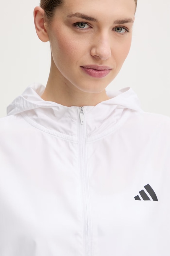 Jakna za vadbo adidas Performance Hyperglam Windy bela KC7655