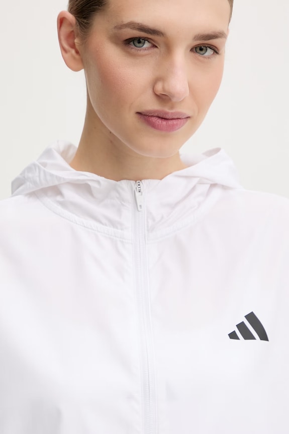 Jakna za vadbo adidas Performance Hyperglam Windy bela KC7655