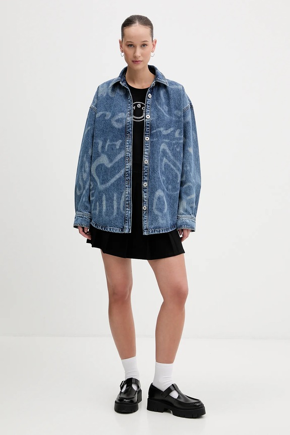 Hugo Blue cămașă jeans Garesa_4_B 50553558 albastru SS26