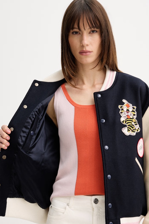 Kenzo bomber jakna za žene od vune FG52BL2489ON
