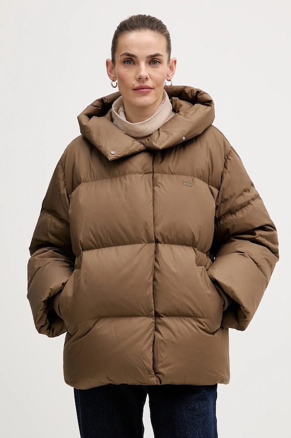 Tommy Hilfiger geacă de puf cu captuseala maro WW0WW47746