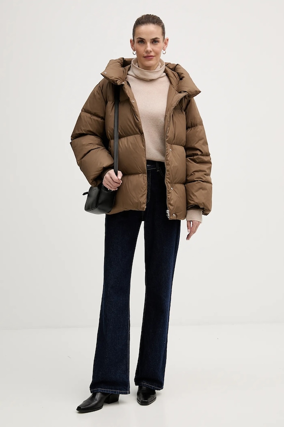 Tommy Hilfiger geacă de puf WW0WW47746 maro SS26
