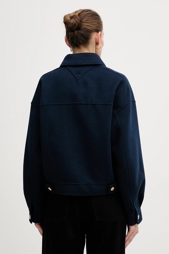 Oblečení Kabát s příměsí vlny Tommy Hilfiger WW0WW47759 námořnická modř