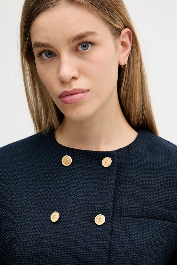 Tommy Hilfiger kurtka z dodatkiem wełny granatowy WW0WW47792