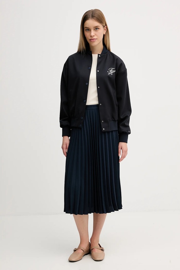 Tommy Hilfiger kurtka bomber z dodatkiem wełny WW0WW49392 granatowy SS26
