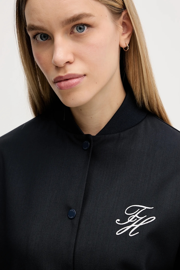 Tommy Hilfiger kurtka bomber z dodatkiem wełny granatowy WW0WW49392