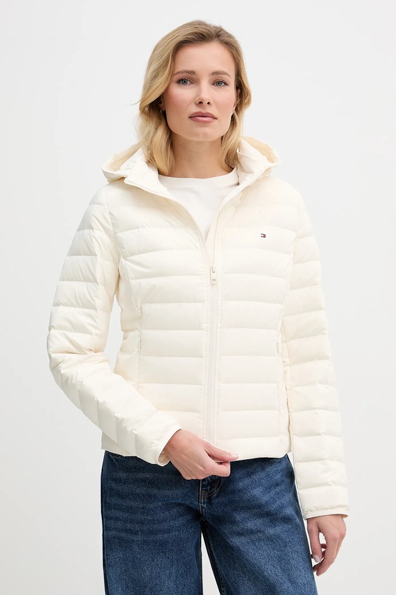 Tommy Hilfiger páperová bunda dámska jemné zateplenie béžová WW0WW47753