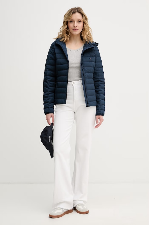 Tommy Hilfiger páperová bunda dámska WW0WW47753 tmavomodrá SS26