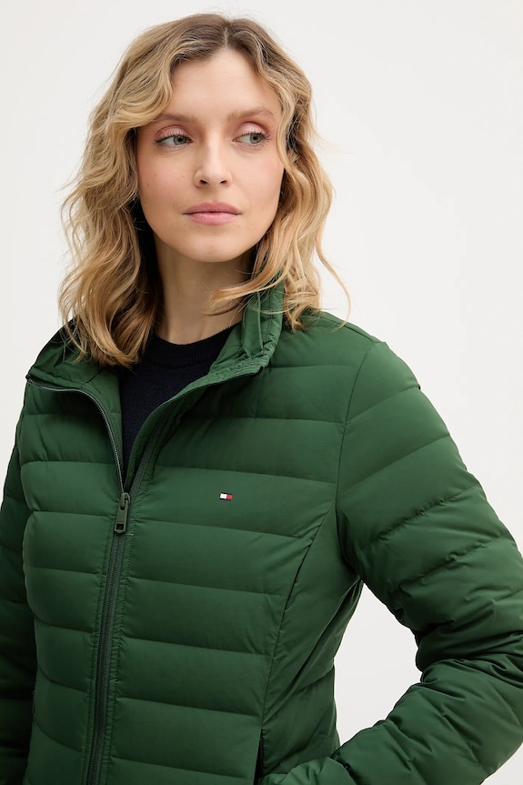 Tommy Hilfiger geacă cu puf damskă verde WW0WW47753
