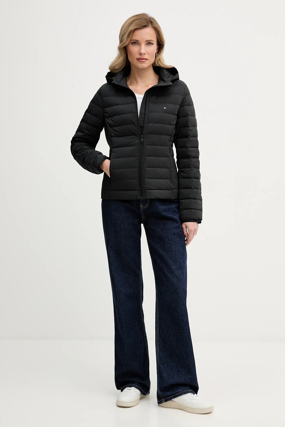 Tommy Hilfiger páperová bunda dámska WW0WW47753 čierna SS26
