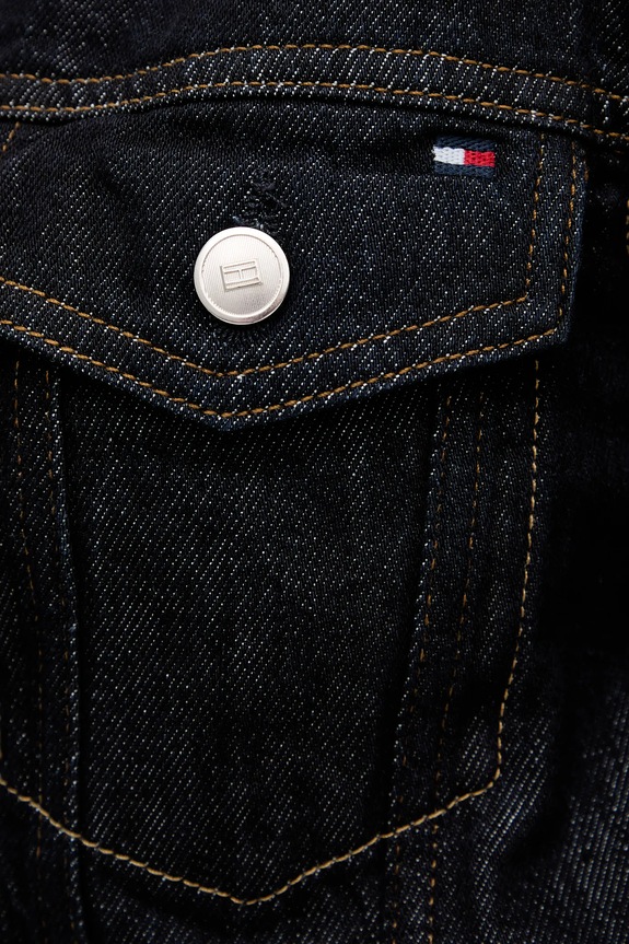 Rifľová bunda Tommy Hilfiger WW0WW49523 tmavomodrá