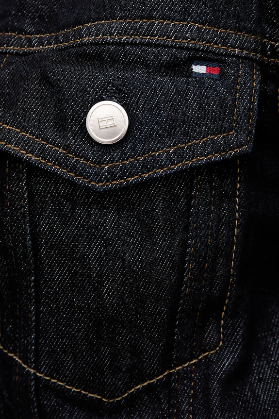 Rifľová bunda Tommy Hilfiger WW0WW49523 tmavomodrá
