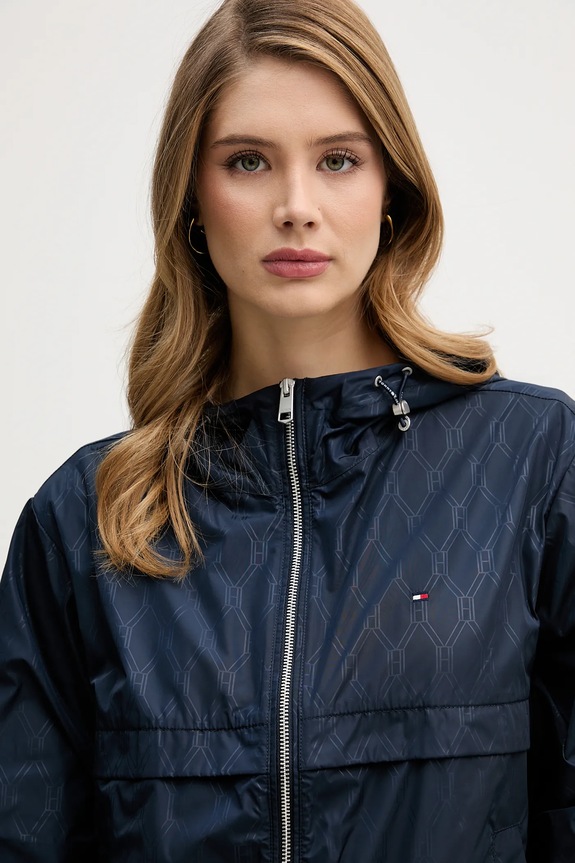 Bunda Tommy Hilfiger tmavomodrá WW0WW48001