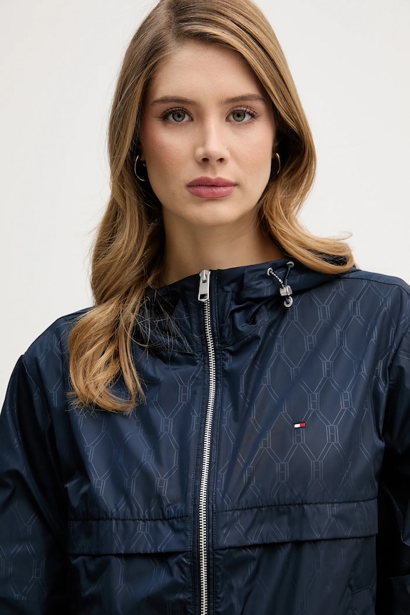 Bunda Tommy Hilfiger tmavomodrá WW0WW48001