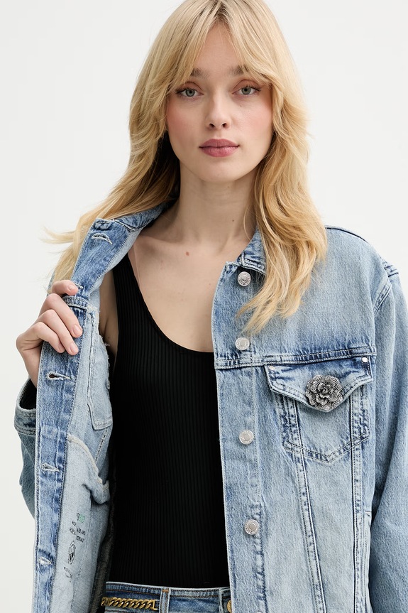 Guess jachetă pentru femei, din denim ANNA W6RN73.D6833