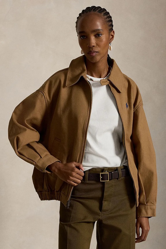 Bomber bunda Polo Ralph Lauren bez kapuce béžová 211A96311