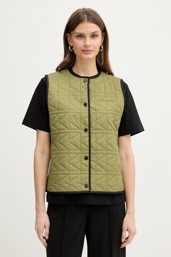 Prsluk Karl Lagerfeld K QUILT za prijelazno razdoblje zelena B1W15042