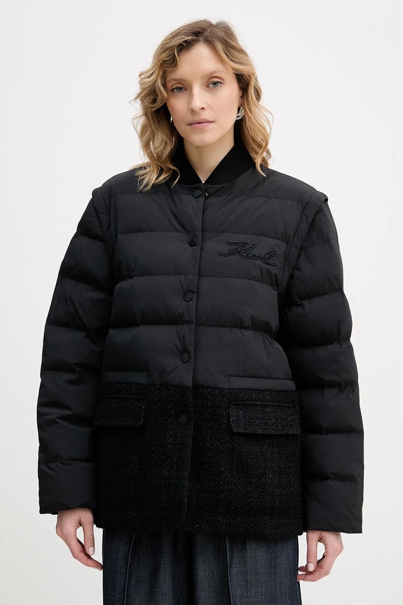 Karl Lagerfeld giacca con lana foderato nero B1W15010