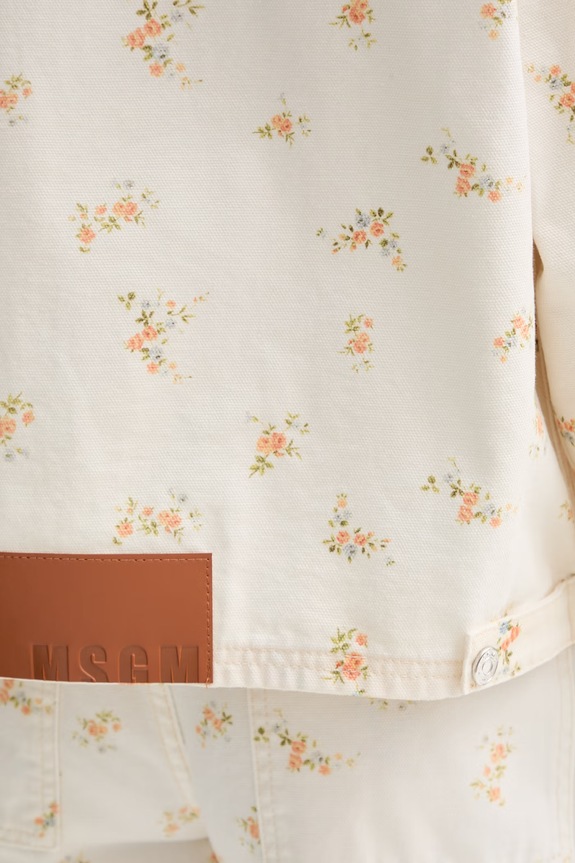 MSGM krótka kurtka damska jeansowa beżowy 4041MDH231L.267277