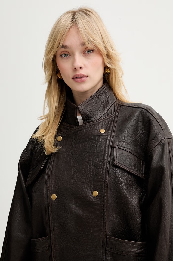 Bardot kurtka skórzana brązowy 60245JB