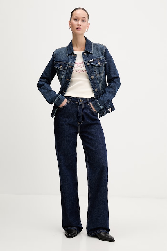 Guess Originals kurtka jeansowa W6RN59.D4ONB granatowy SS26
