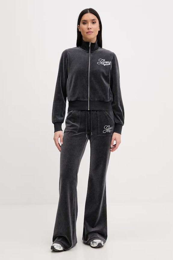 Guess Originals bluză din velur W6RQ26.KCUF1 gri SS26