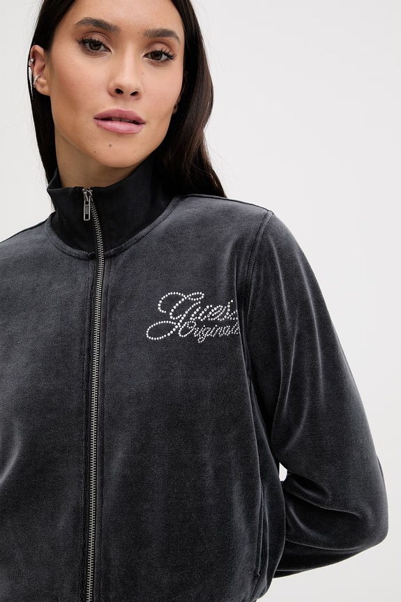 Guess Originals bluză din velur gri W6RQ26.KCUF1