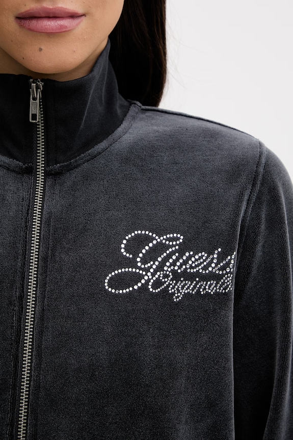 Guess Originals bluză din velur W6RQ26.KCUF1 gri
