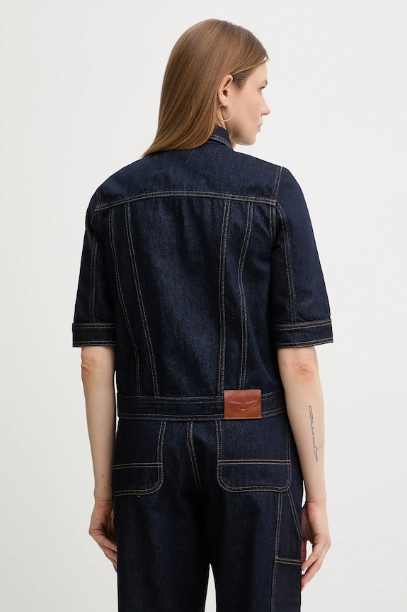 Îmbrăcăminte ZADIG&VOLTAIRE geacă jeans WWOW01717 bleumarin