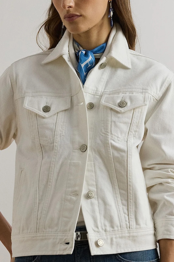 Džínová bunda Lauren Ralph Lauren bílá 200926087
