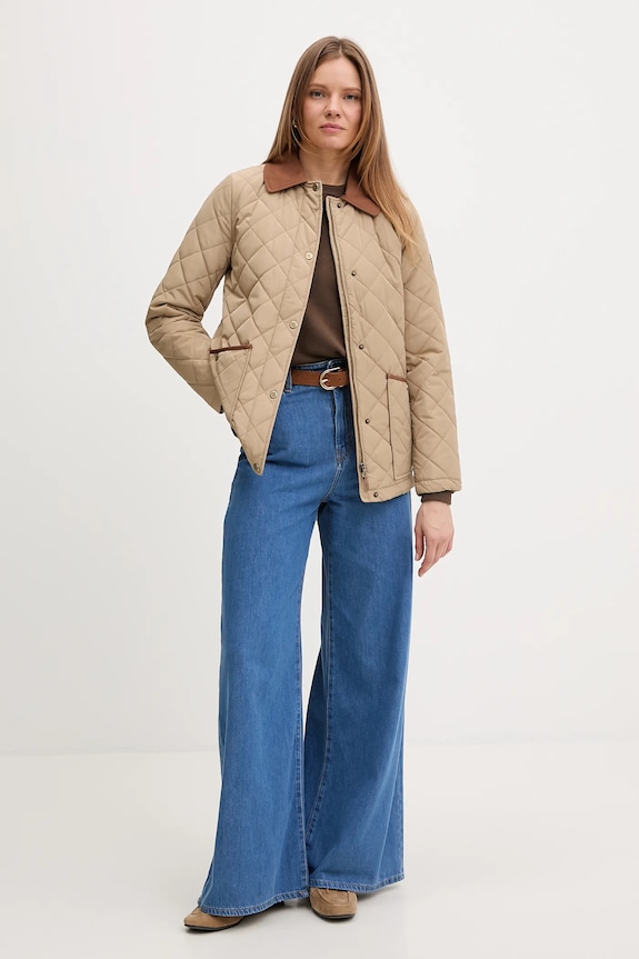 Lauren Ralph Lauren rövid kabát 297P10874 zöld SS26