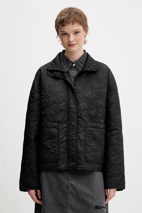 Jakna Karl Lagerfeld Jeans Planet friendly crna B1W15024