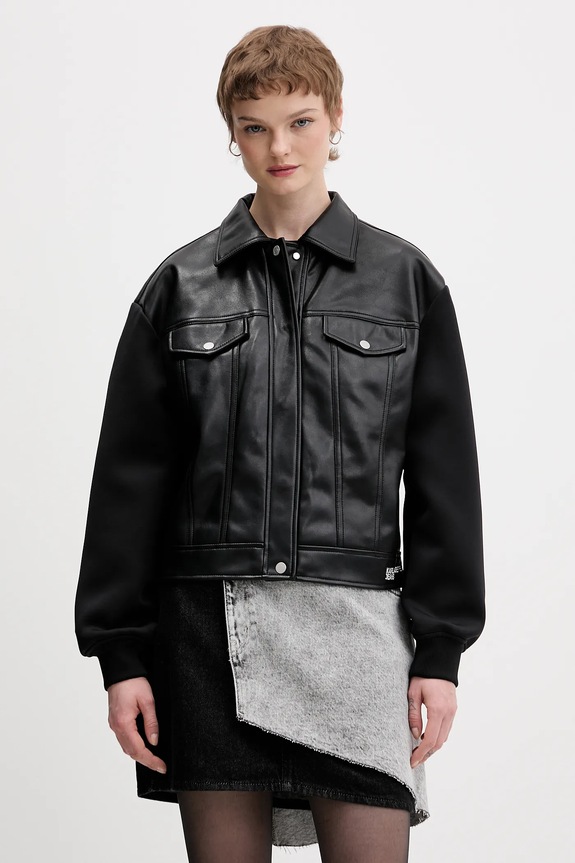 Jakna Karl Lagerfeld Jeans bez tople podstave crna B1W15027