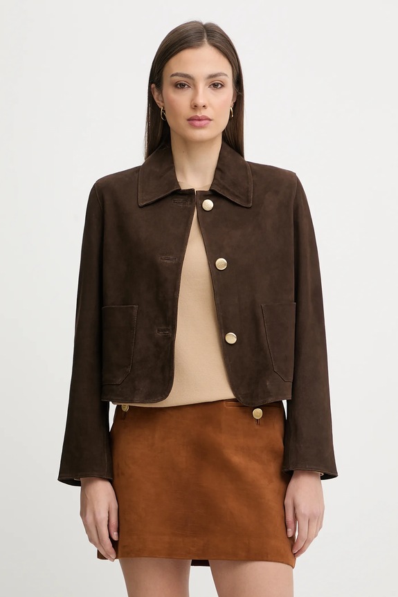 Semišová bunda Pedro del Hierro hnedá 5493063