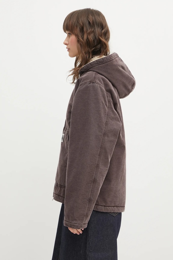 Джинсовая куртка Carhartt WIP W Hooded Mitch Jacket I036317.33H0J коричневый SS26