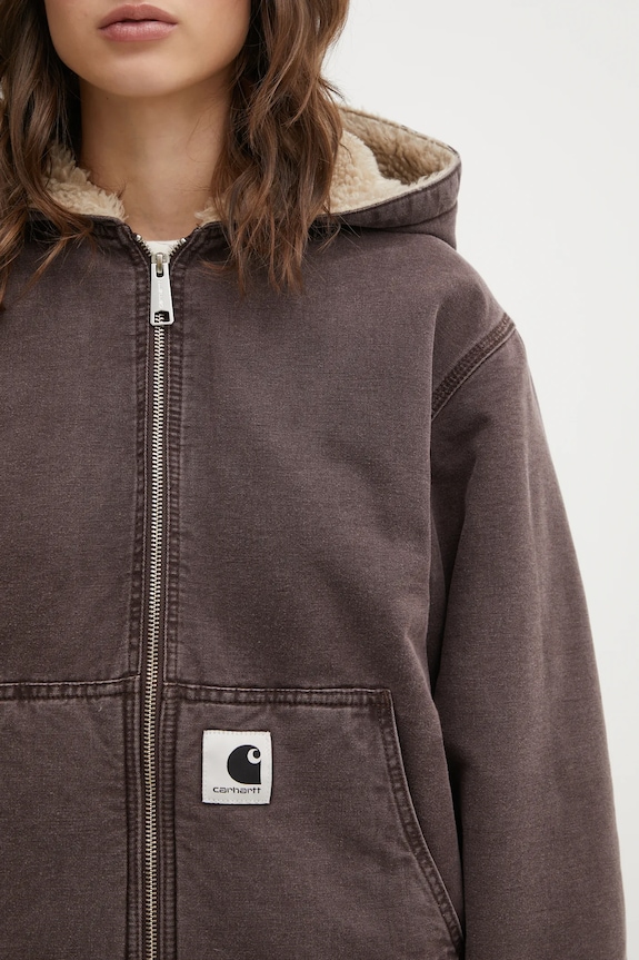 Дънково яке Carhartt WIP W Hooded Mitch Jacket кафяв I036317.33H0J