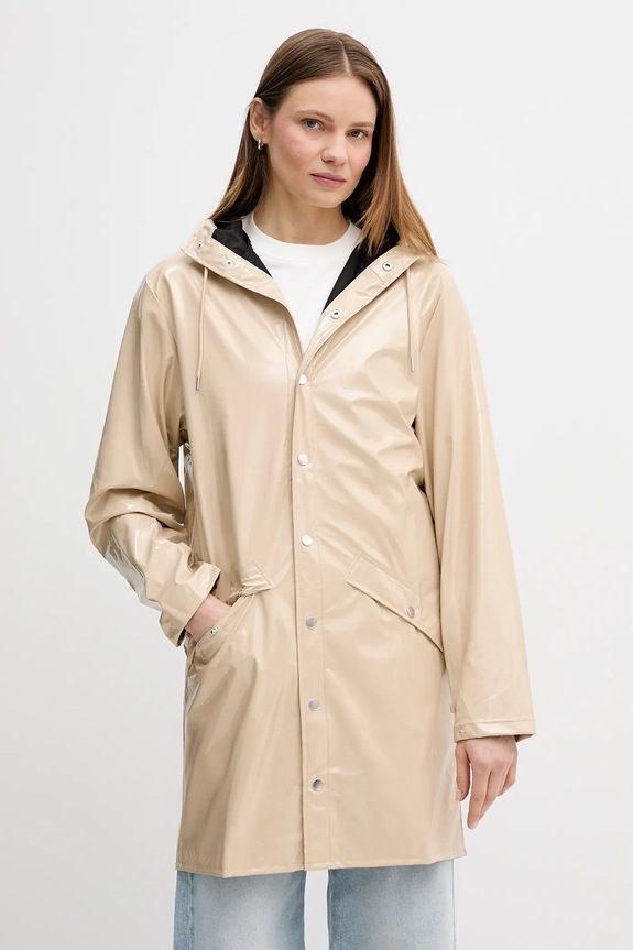 Rains kurtka 12020 Long Jacket W3 pozostałe beżowy 12020.149