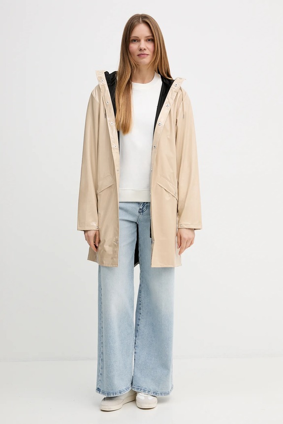 Rains kurtka 12020 Long Jacket W3 12020.149 beżowy SS26