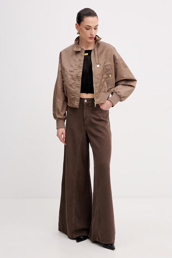 Elisabetta Franchi átmeneti kabát női GB05D61E2 barna SS26