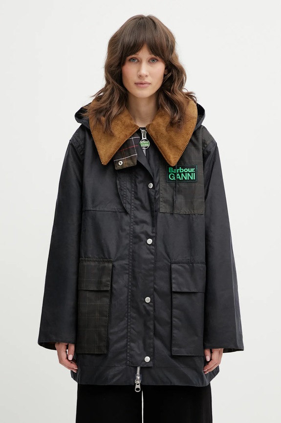 Куртка Barbour x Ganni Hooded Duffle Wax інші темно-синій LWX1527NY71
