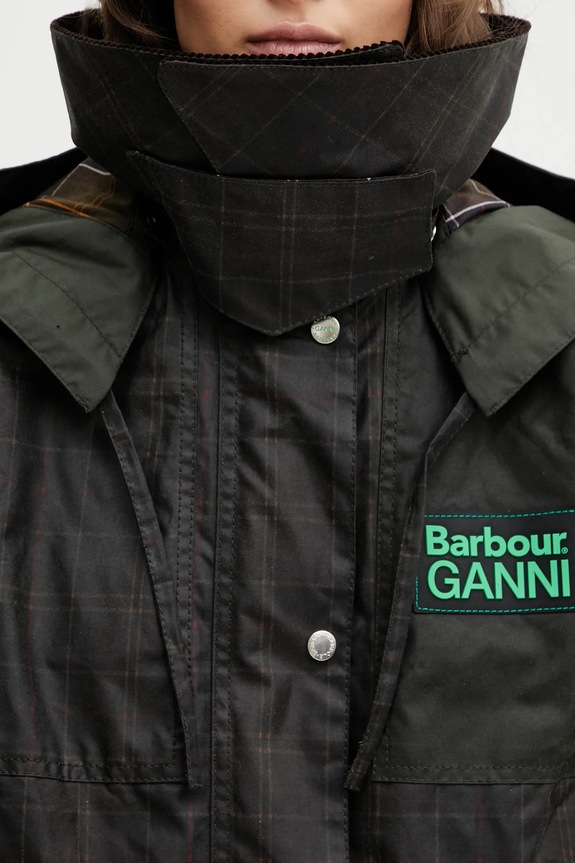 Μπουφάν Barbour x Ganni Hooded Tartan Duffle Wax LWX1528TN11