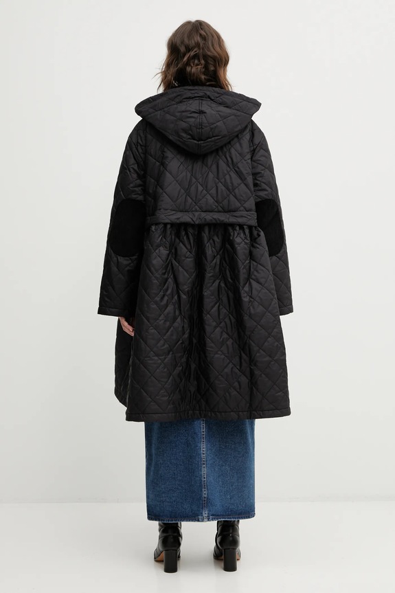 Îmbrăcăminte Barbour geacă x Ganni Peplum Quilted LQU1890BK11 negru