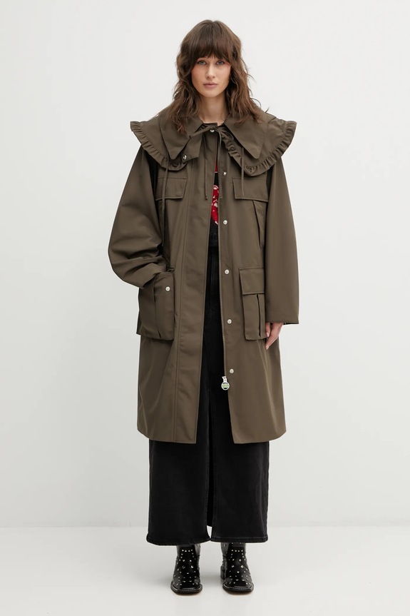 Barbour jacket x Ganni Waterproof Parka LWB0930OL91