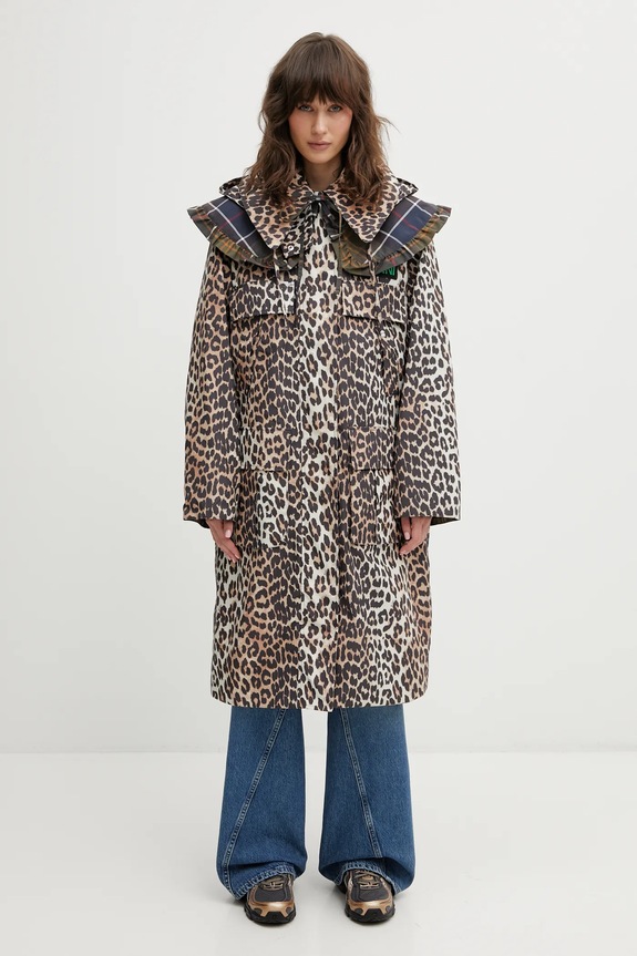 Куртка Barbour x Ganni Leopard Waterproof LWB0931BK11