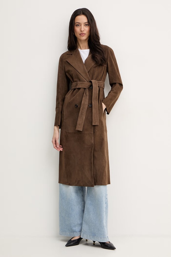 Marella palton de piele întoarsă OBLARE 2613441091200 maro SS26
