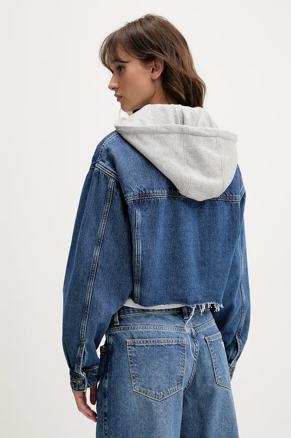 Одяг Джинсова куртка Guess Jeans W6RN11.D5R2C блакитний