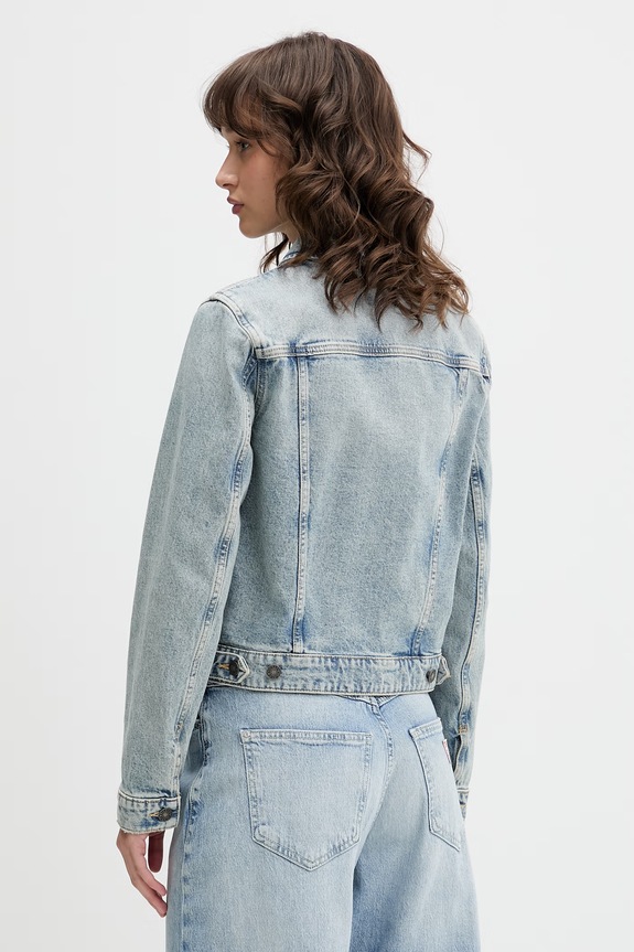 Odzież Guess Jeans kurtka jeansowa W6RN55.D5M4I niebieski